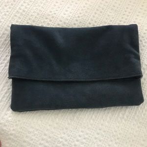 Blue Suede Clutch purse